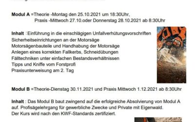 Motorsägenlehrgang – Termine