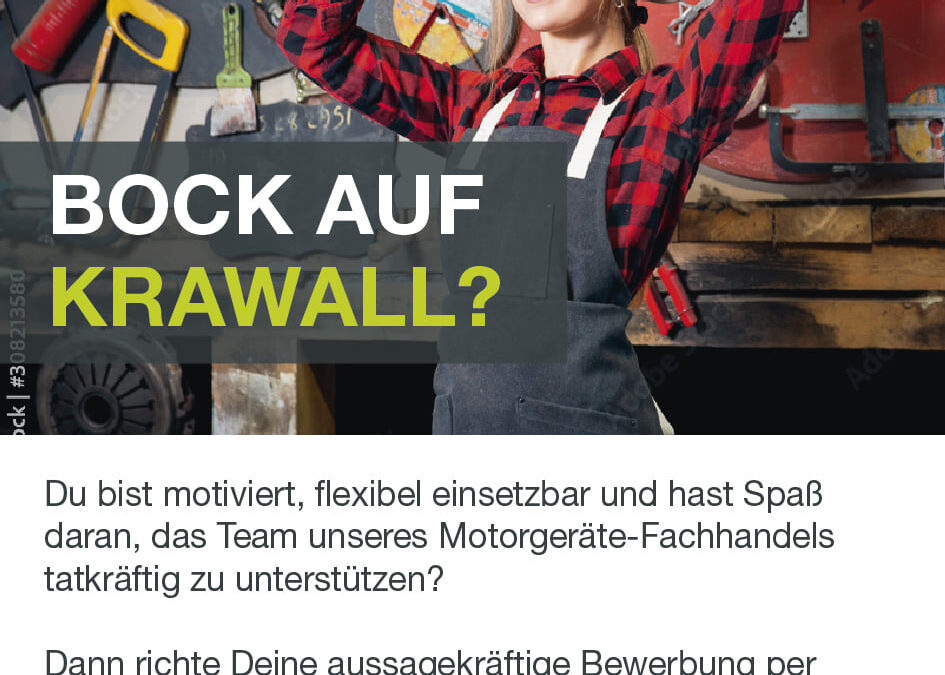 Schüleraushilfe gesucht bei Greenbase l Claaßen Motorgeräte GmbH